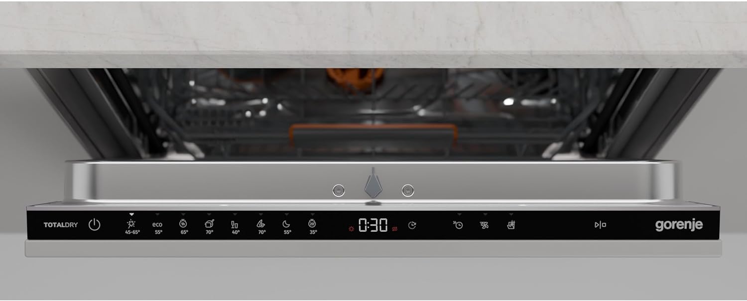 Gorenje GV663A66 Geschirrspüler/Einbaugerät/Made in EU/60 breite/16 Maßgedecke/8 Programme/Nachtprogramm/Status LED Licht/10% besser als Energieeffizienzklasse A/Einbaumaße (HxBxT): 82 x 60 x 55,5cm