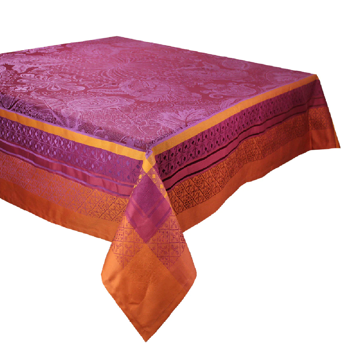 Nappe antitache déperlant pur coton orange 174X304 Garnier Thiebaut