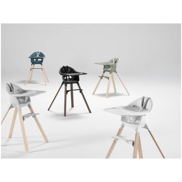 STOKKESTOKKE   Clikk Hochstuhl Bamboo mit Sitzkissen fjord blue