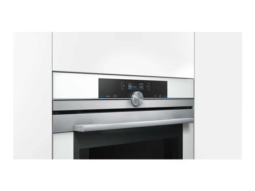 Siemens iQ700 CM633GBW1 - Kombinationsovn - til indbygning - niche - bredde: 56 cm - dybde: 55 cm - højde: 45 cm - hvid