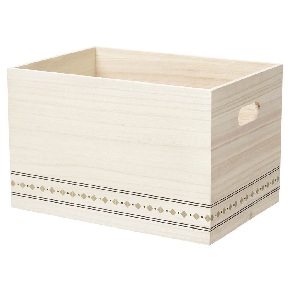 Caisse de rangement en bois L.38 x l.28 x H.33 cm