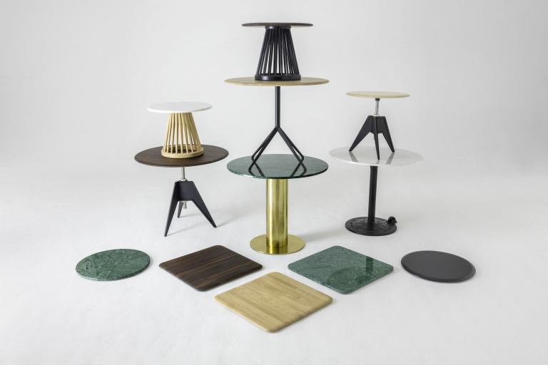 Tom Dixon Fan 60 salontafel naturel/wit marmer