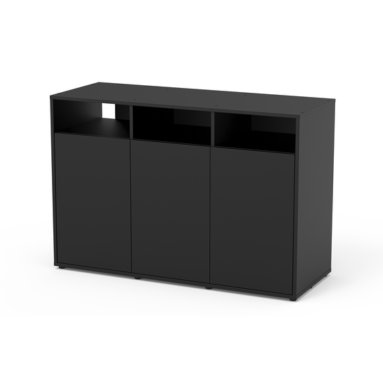 Meuble pour terrarium avec portes Noir L.118xP.45xH.80cm