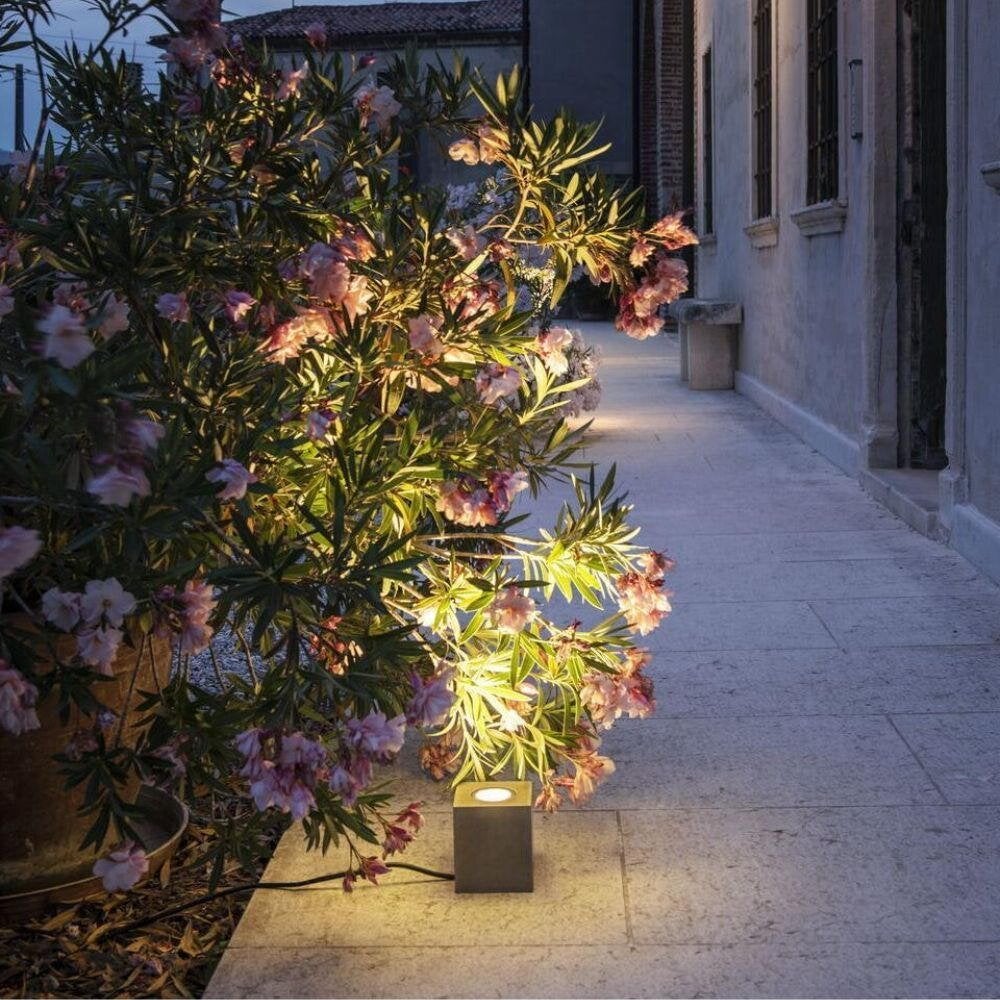 Concreto vloerlamp in grijs, GU10, IP65, vierkant