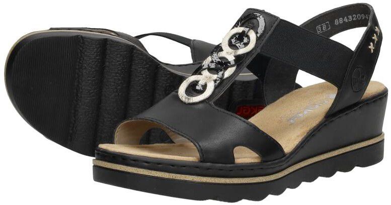Rieker Sandalen Hak zwart
