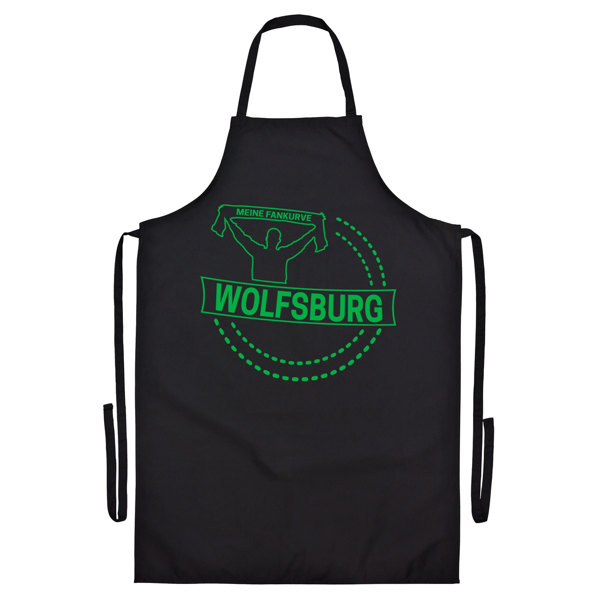 multifanshop® Grillschürze - Wolfsburg - Meine Fankurve - Druck grün