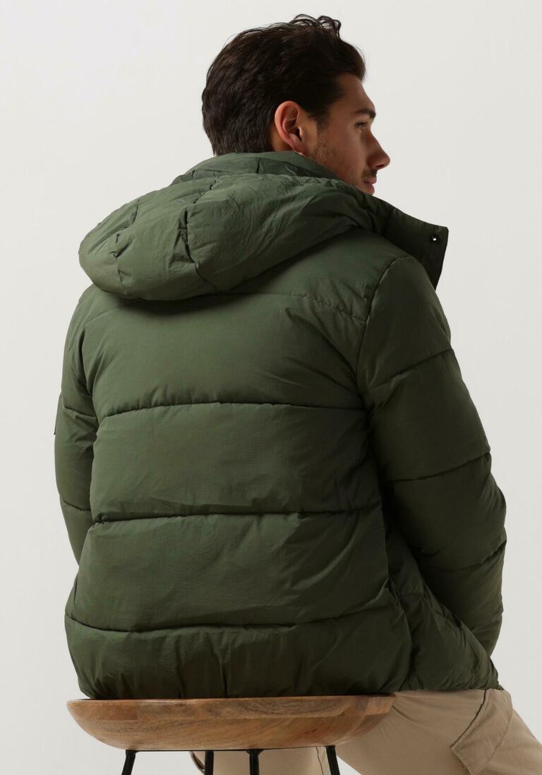 CALVIN KLEIN donkergroene calvin klein gewatteerde jas essentials non down logo jacket