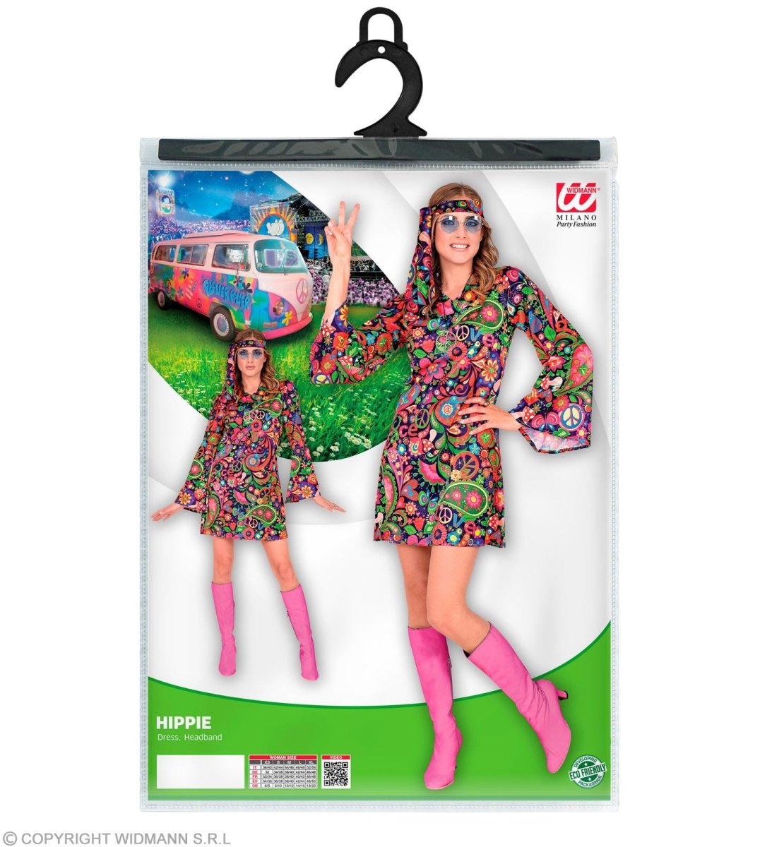 Hippie 60S Jurk Dames Bloemen