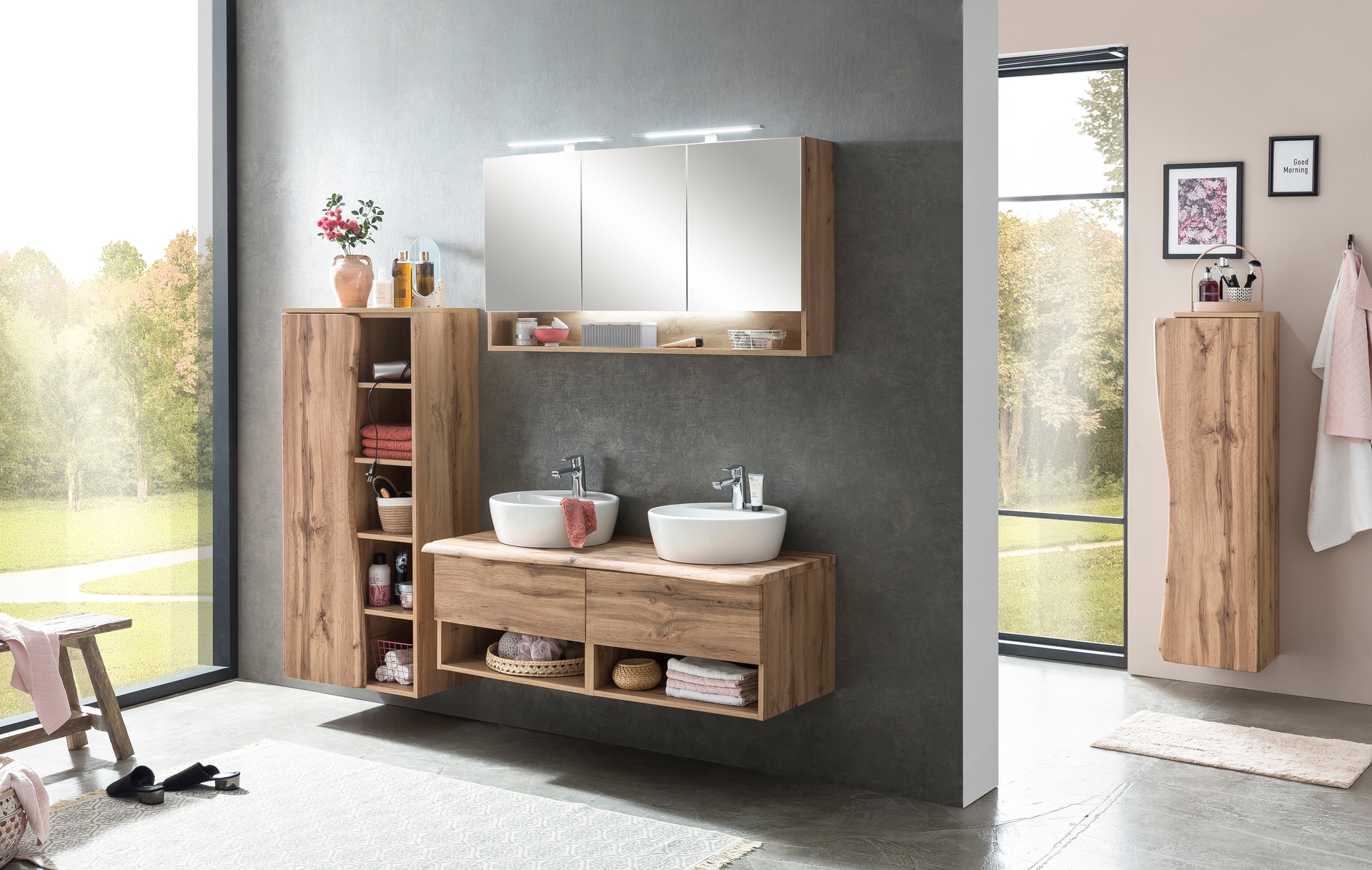 Bad-Spiegelschrank ANTWERPEN braun 120cm