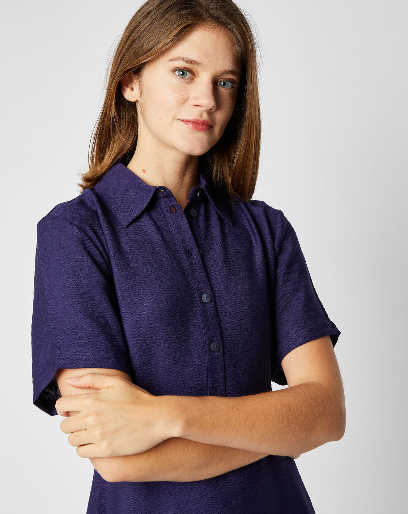 An'ge Robe courte trapèze Clémence bleu marine