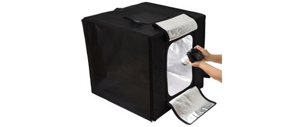 Aufnahmebox LST80 Dreifach-LED-Mini-Fotostudio<br>LED-Mini-Fotostudio eignet sich für Makro- und Produktaufnahmen mit einfacher Bedienung und freier Einstellung der Lichthelligkeit