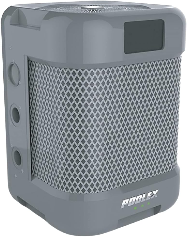 POOLEX - PC-QBC090 Wärmepumpe Q Line 9 Full Inverter 9 kW - 40-50 m3 - leiser Eco-Modus 20 dBA LED-Indikator, Grau