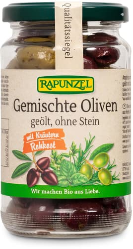 Rapunzel BIO Oliven gemischt mit Kräutern,ohne Stein geölt