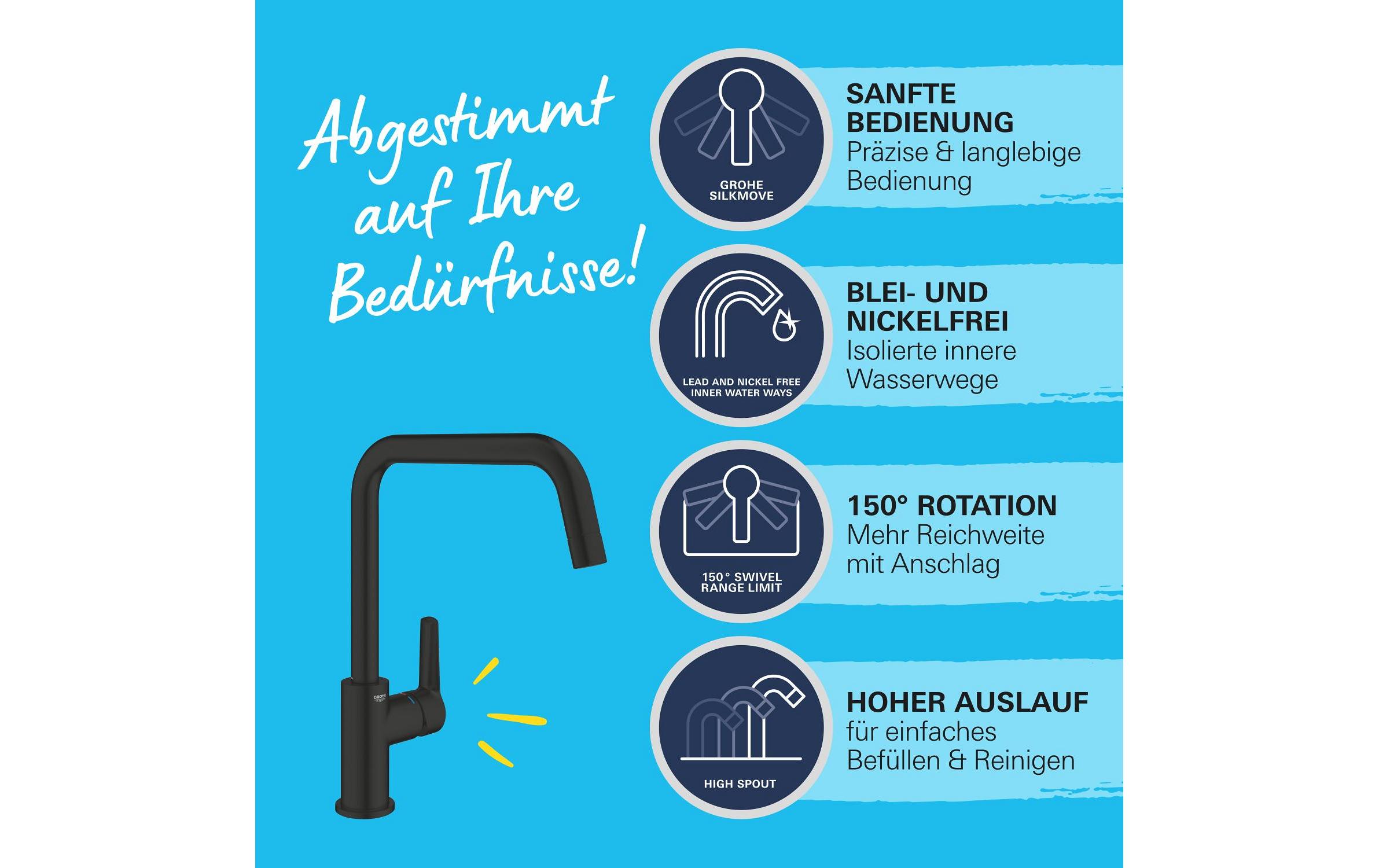 Küchenarmatur Start Mattschwarz<br>Einhand-Spültischbatterie