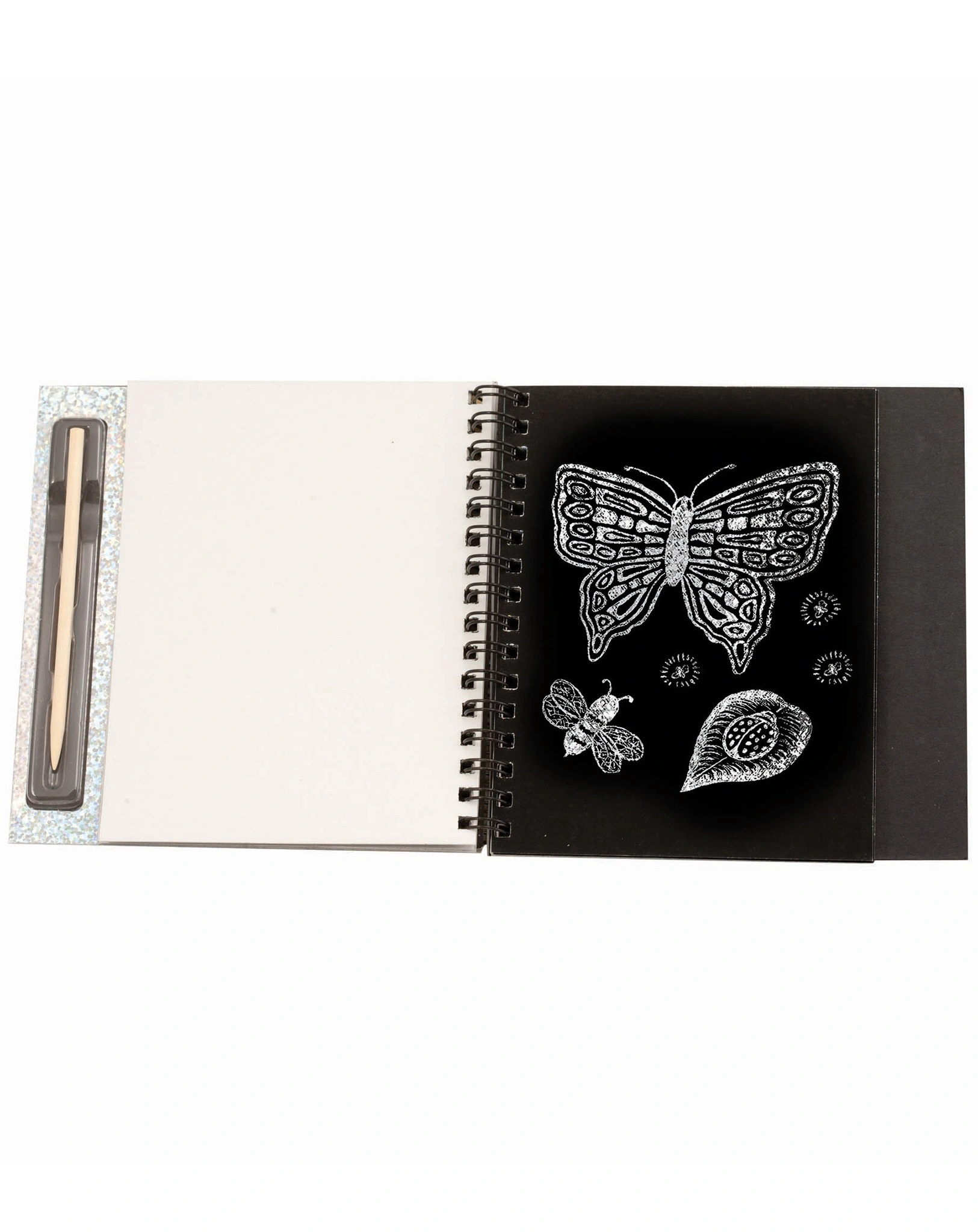 Kratzbild-Spiralblock SCRATCH ART - DOODLE mit Holzstift