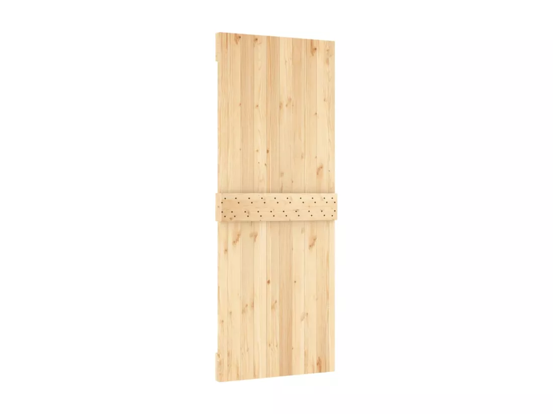 Porte coulissante et kit de quincaillerie 80x210 cm pin massif