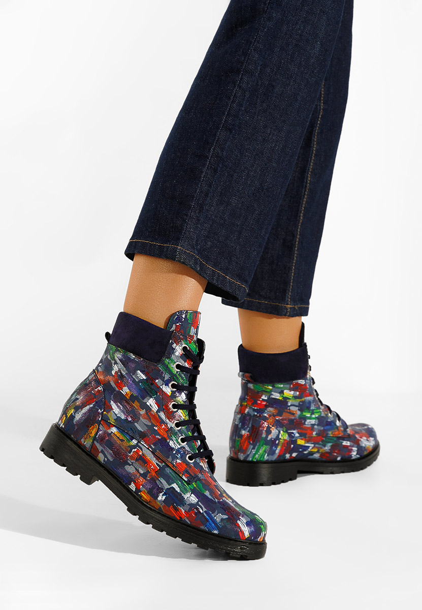 Bottines femme en cuir multicolores Pantonia