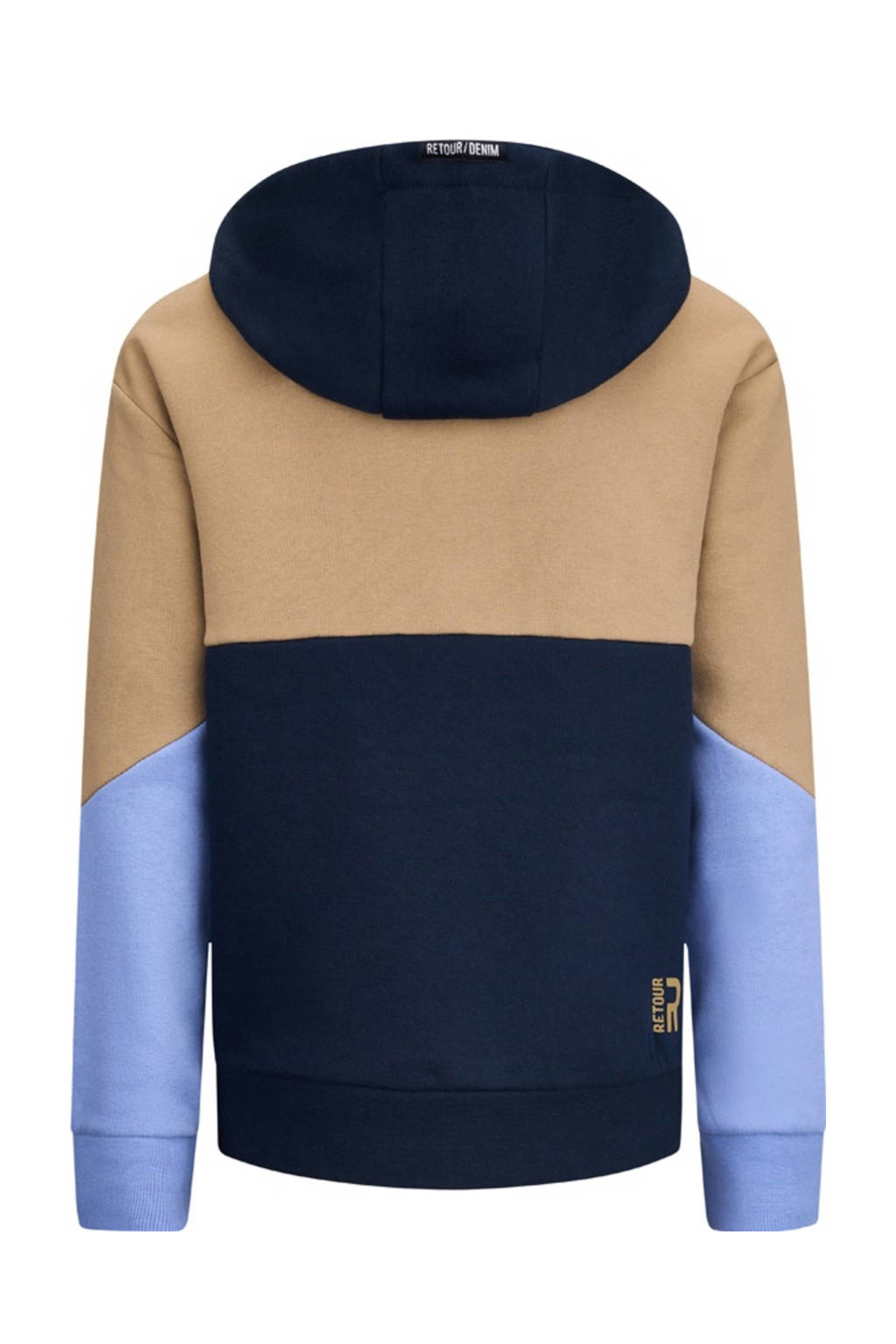 Retour Jeans hoodie Kalle donkerblauw/bruin/hemelsblauw