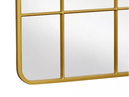 Miroir fenêtre en métal - L. 60 x H. 140 cm - Doré - SCIARA