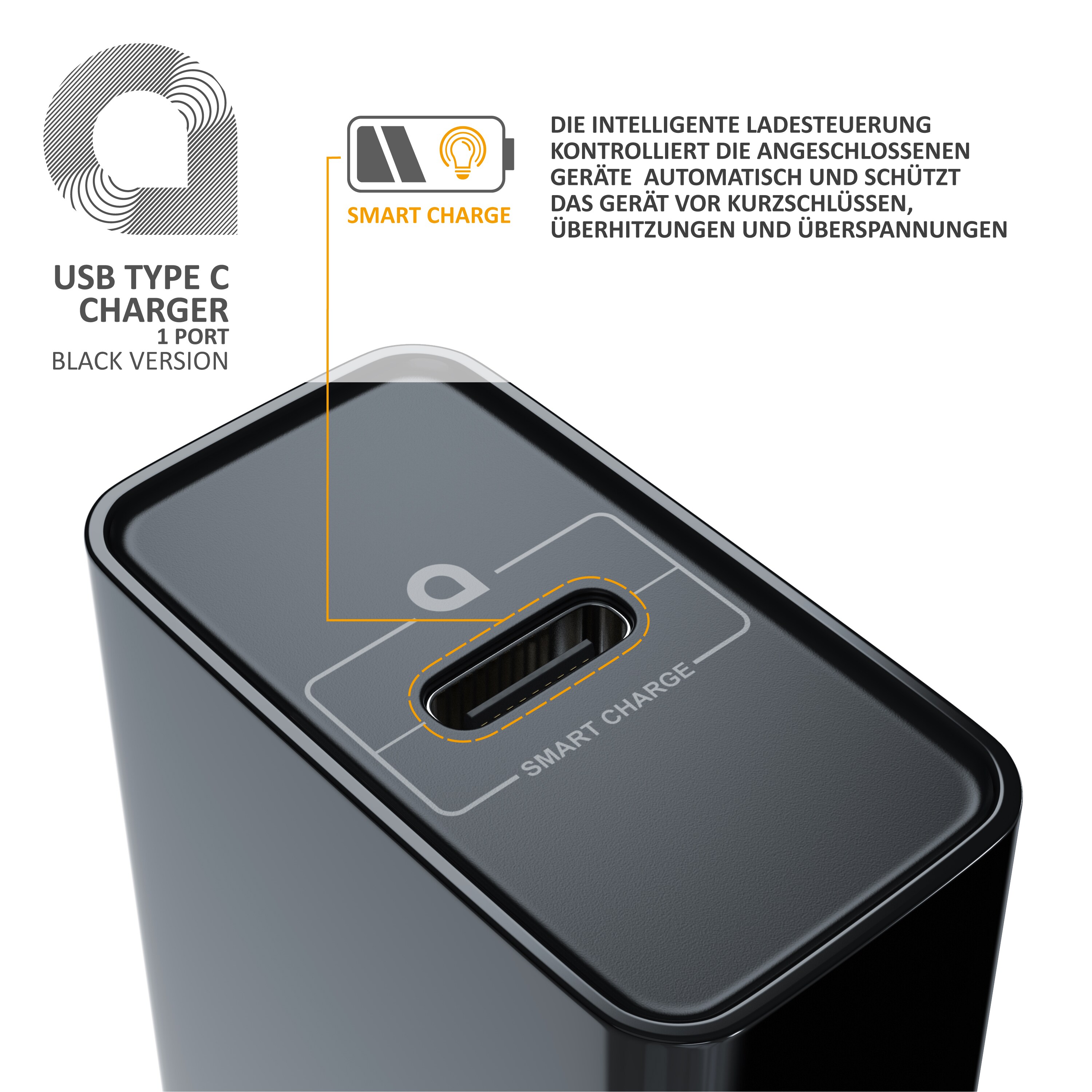 Aplic USB-Ladegerät USB C Netzteil, Power Delivery 30 Watt, USB Charger, Ladeadapter