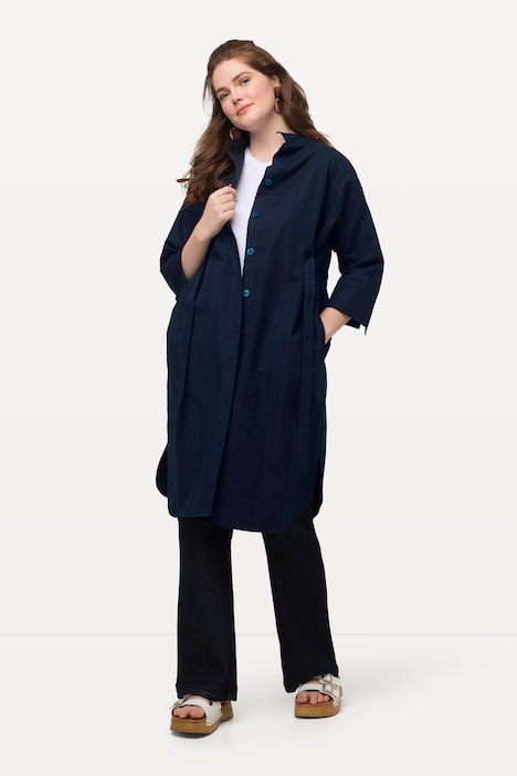 Longjacke, Streifenstruktur, 3/4-Arm, Biobaumwolle