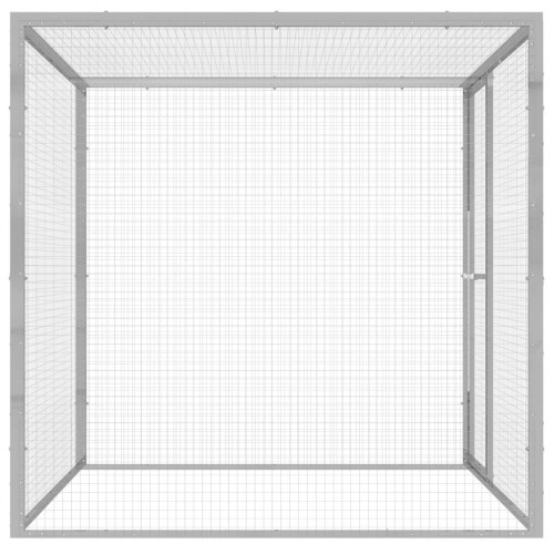 Gaiola grande de metal para gatos, cor prateada