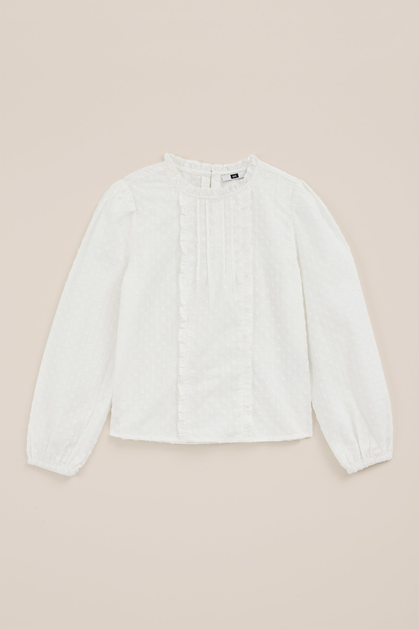 Meisjes blouse met structuur WE Fashion Wit