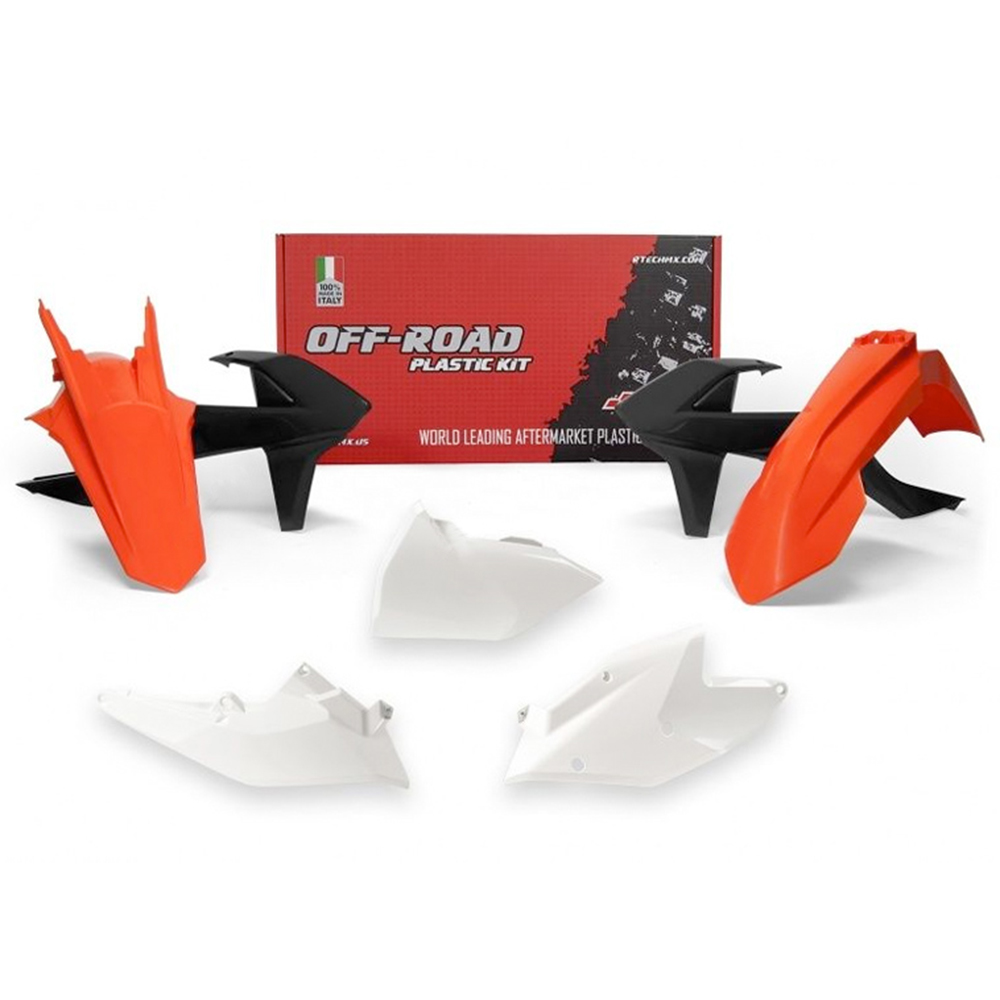 RTECHMX - Kit plastique KTM EXC/EXCF/XC-W (2017-2019) - RKITKTMOEM418 Orange / Blanc / Noir