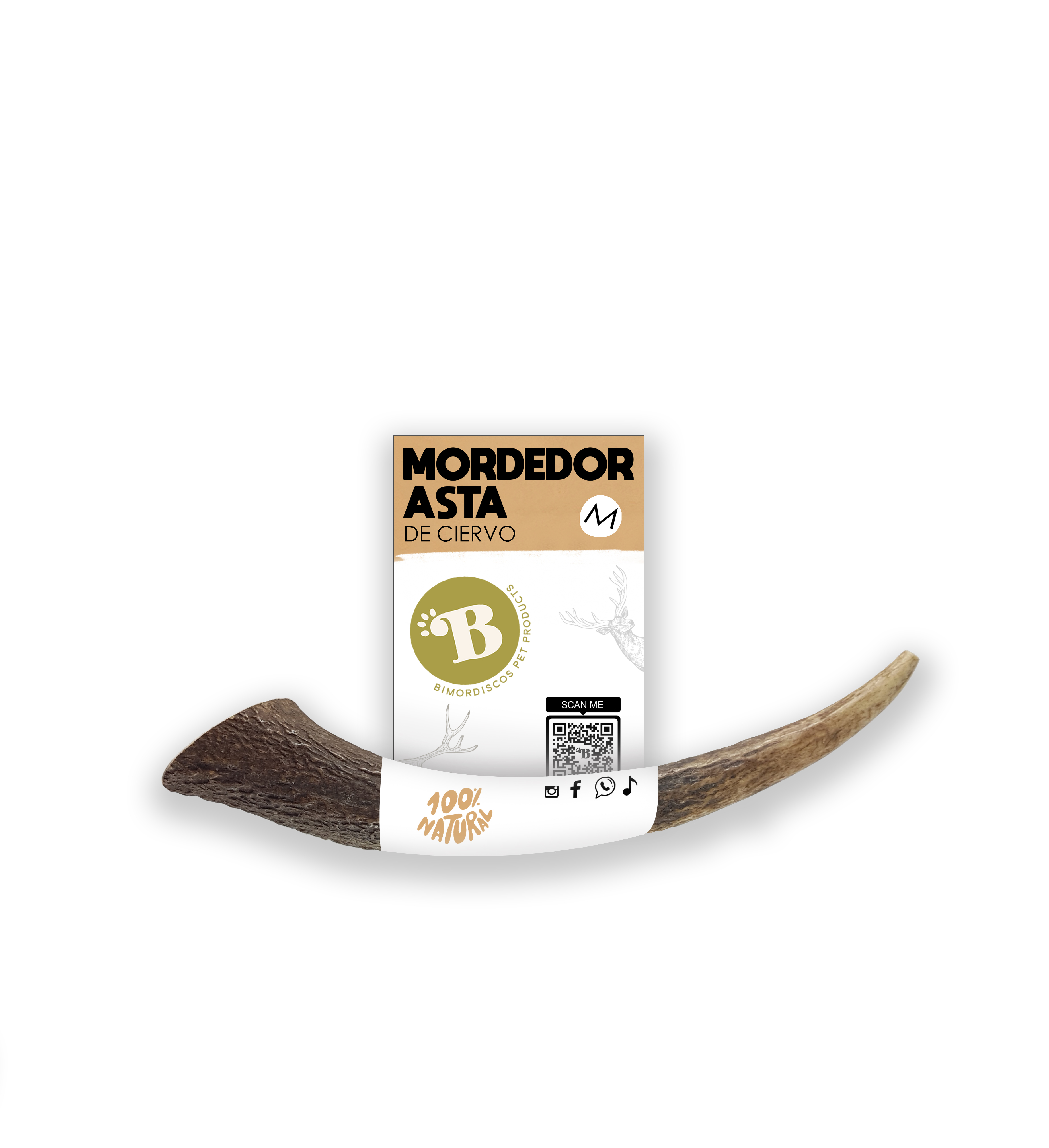 Chifre de veado BIMORDISCOs para cães