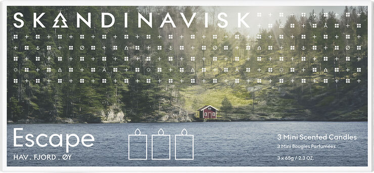 Skandinavisk ESCAPE Mini Candle Giftset 65g x 3