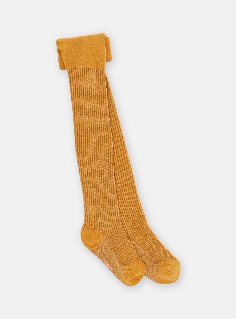 Collants jaunes en lurex fille