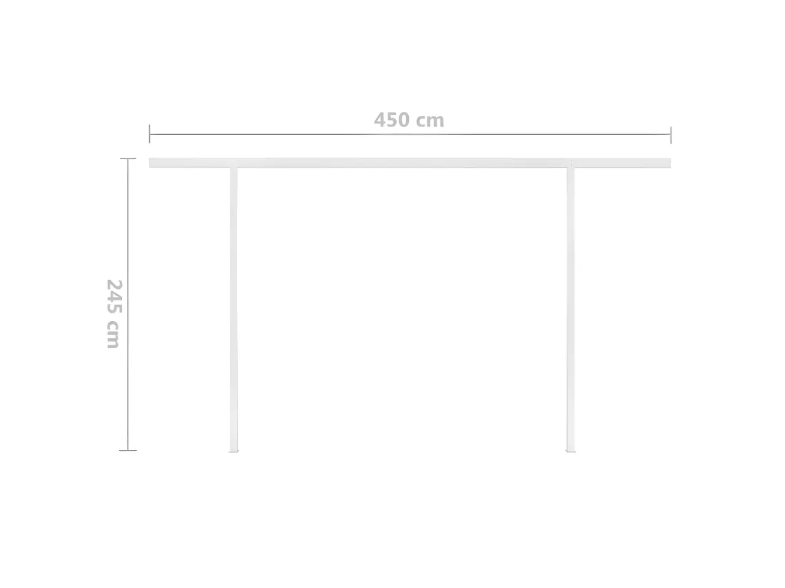 Auventanuel rétractable avec poteaux 4,5x3,5 Bleu et blanc