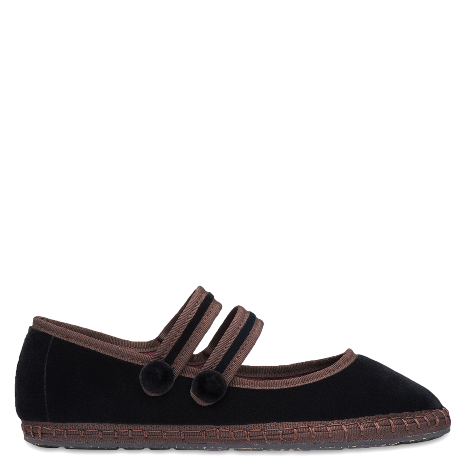 ANTOINE - Ballerines en velours de coton | Noir