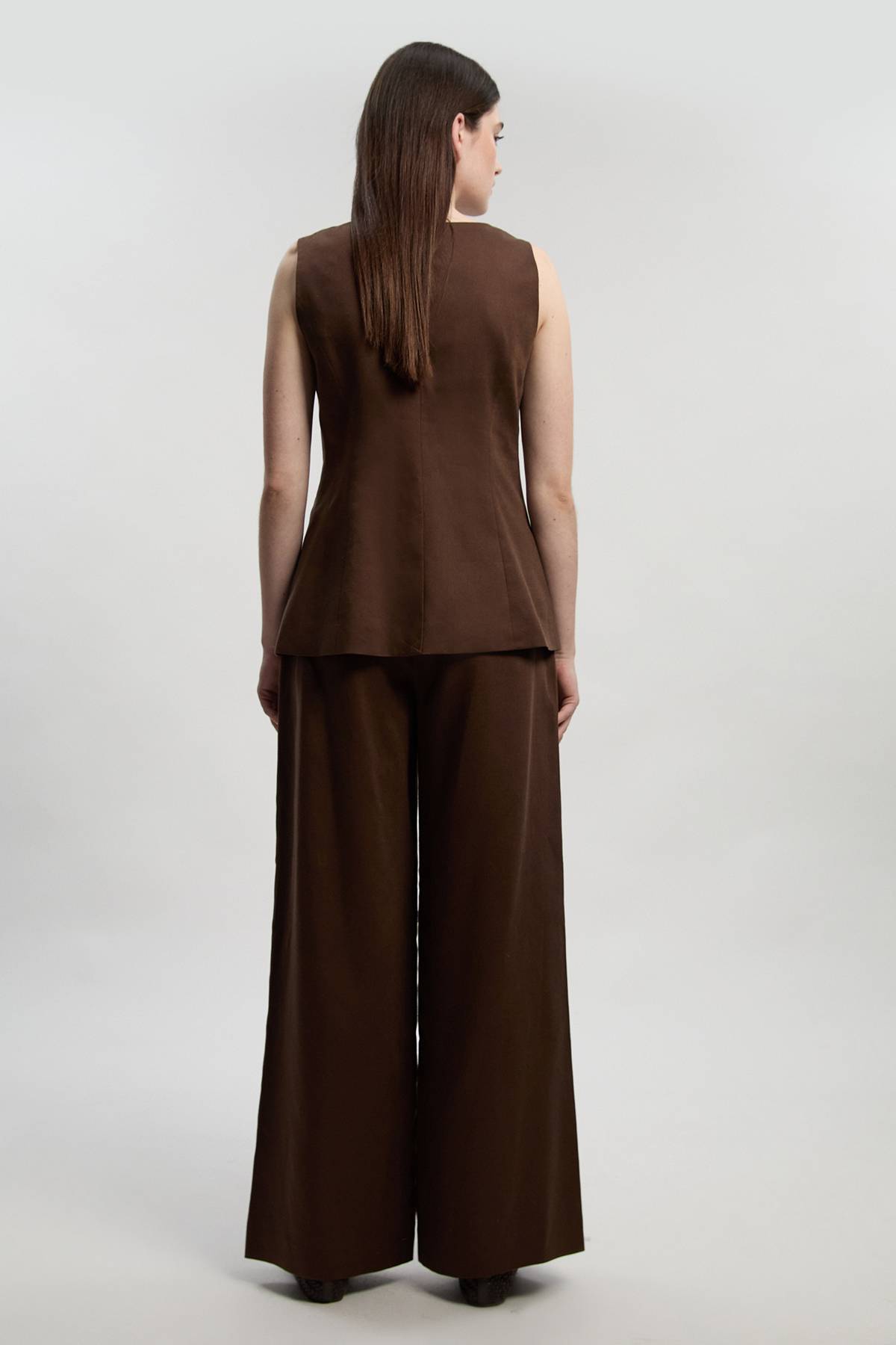KarenMillen Pantalon Large Ajusté En Lin Petite