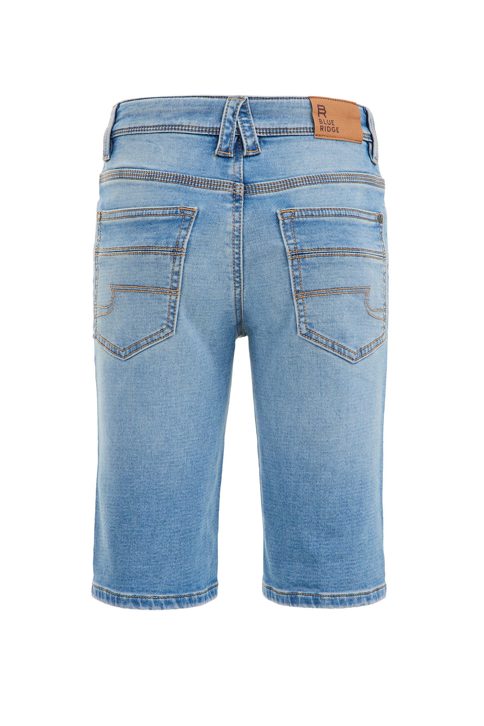 Jongens slim fit denimshort van jog denim Blue Ridge Blauw