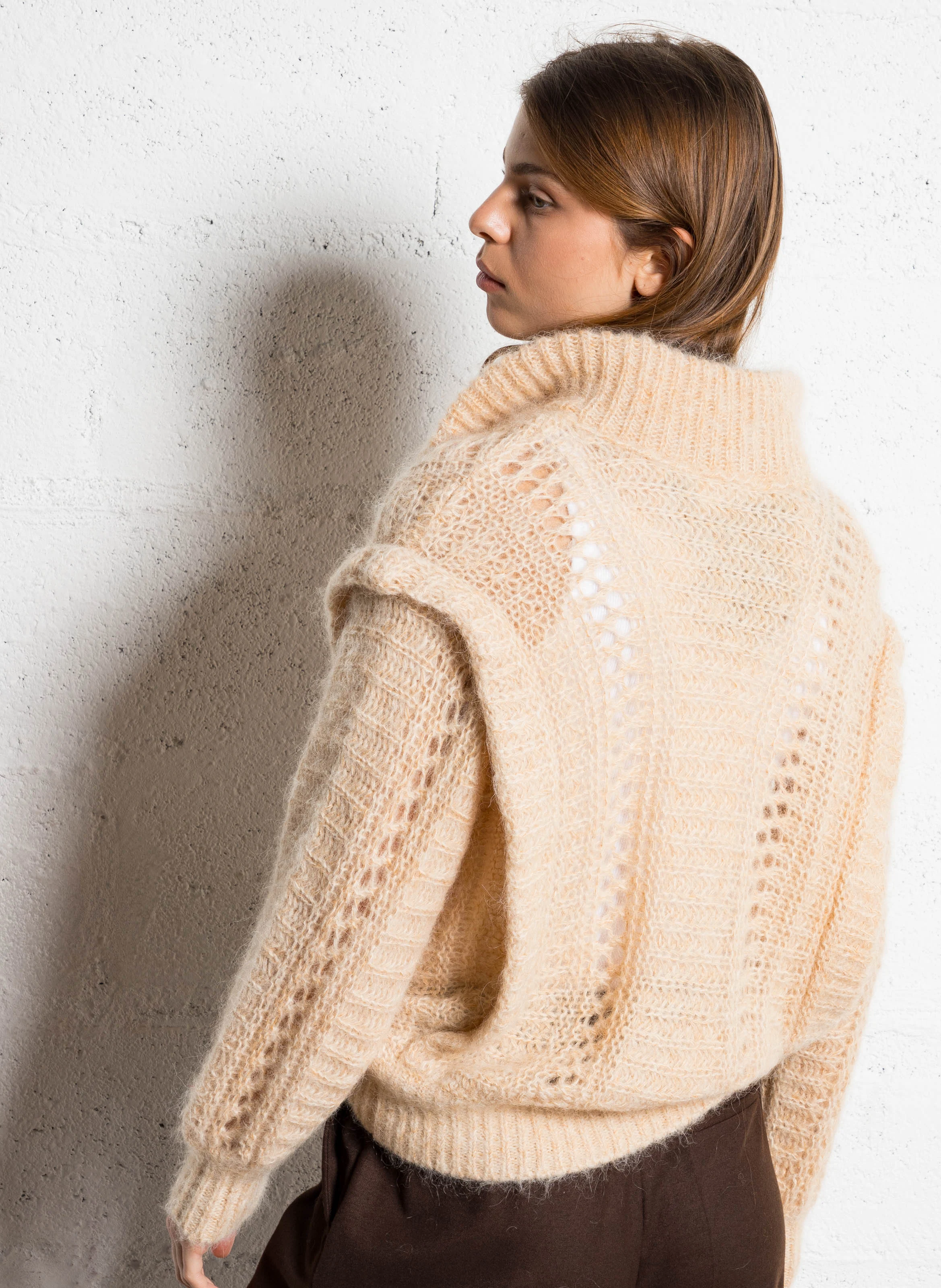 BALAZO - Pull oversize en laine mélangée | Beige