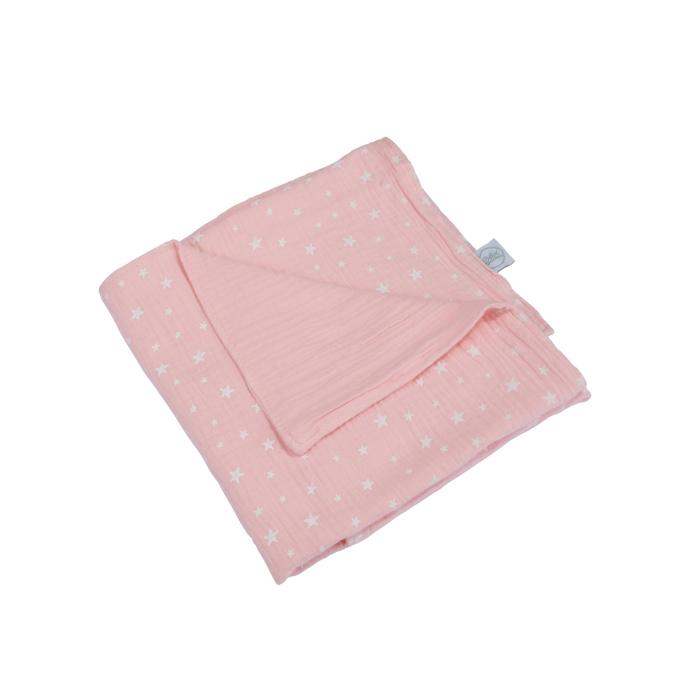 COUVERTURE GAZE DE COTON 75X75CM ROSE