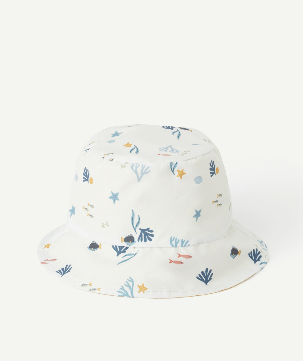 LITTLE DUTCHchapeau réversible bébé garçon bleu et jaune avec imprimé