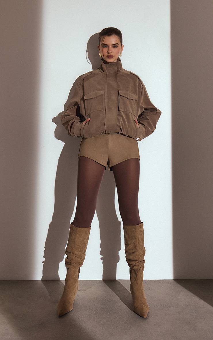 Champignon Blouson Aviateur En Synthétique Avec Col Montant Et Détails De Poches
