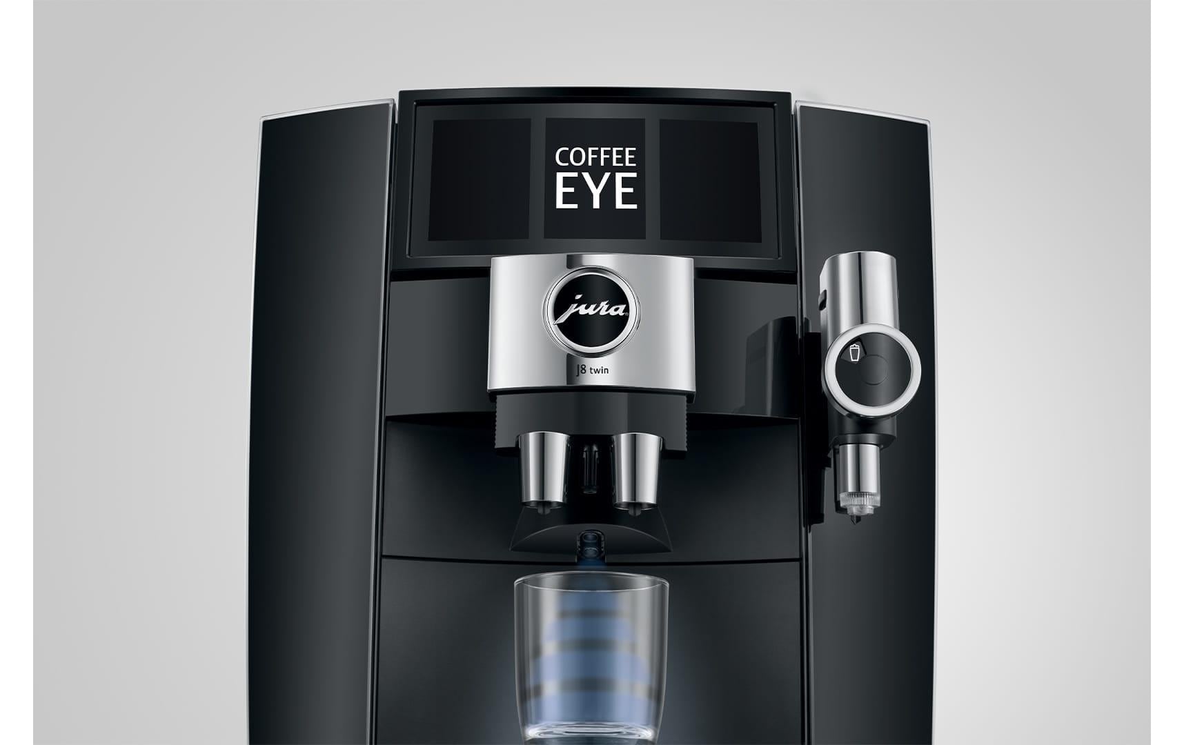 Kaffeevollautomat J8 twin Diamond Black (SA)<br>Zweitassen-Vollautomat für 31 verschiedene Kaffee- und Milchgetränke