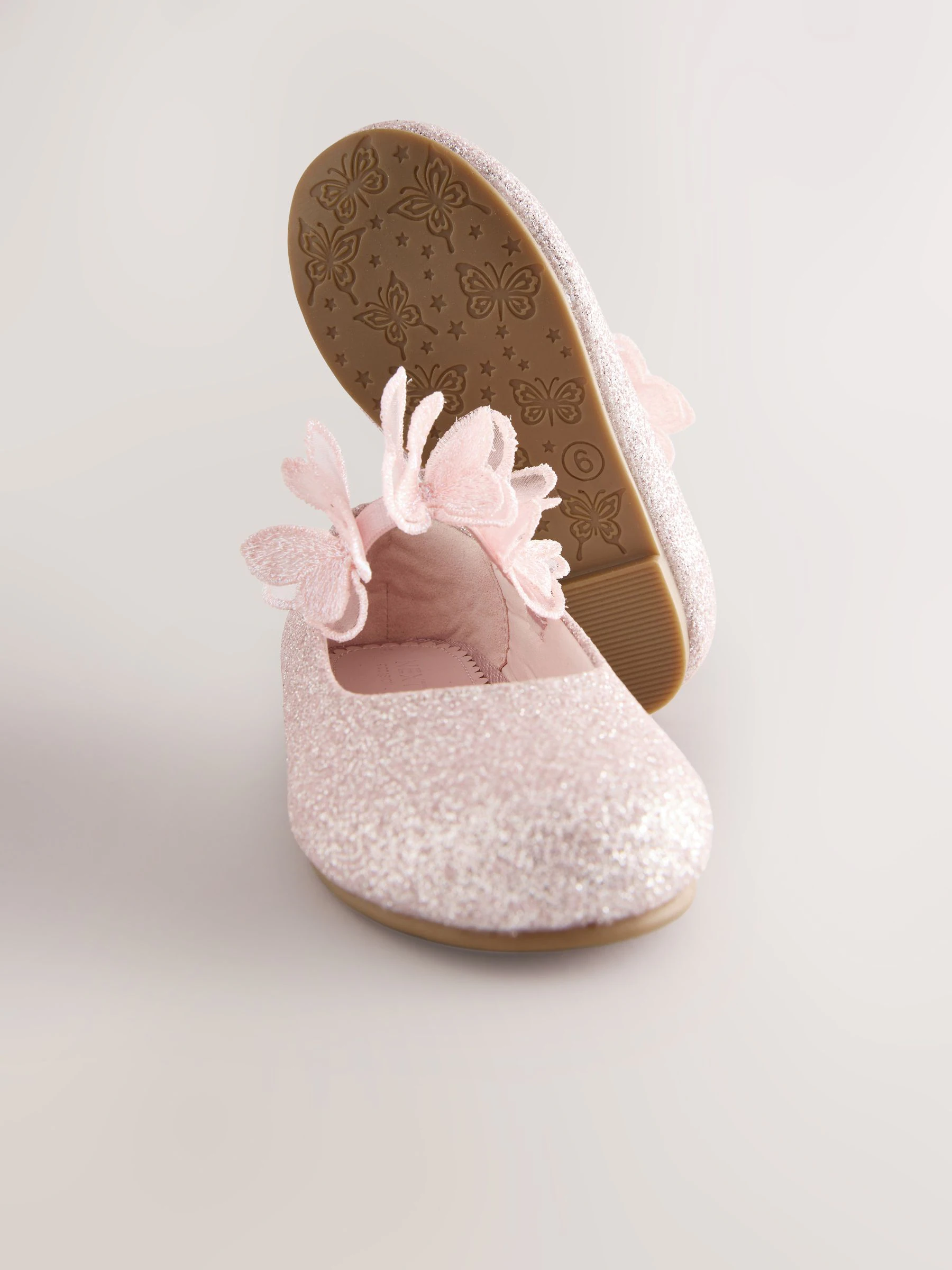 Roze - Glitter vlinderbandjes gelegenheidsschoenen