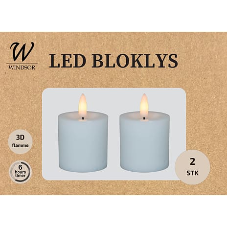 Windsor LED bloklys 4,8x5 cm 2-pak - hvid