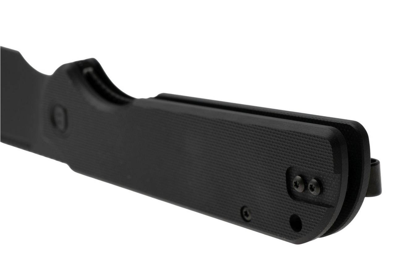 Eutektik Binary BIN-BBW-L Blackwashed 14C28N, Black G10, linkshandig zakmes