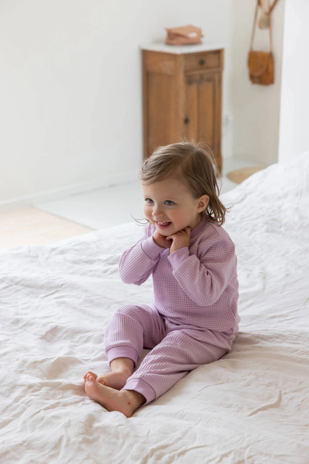 Feetje unisex wafel pyjama lila
