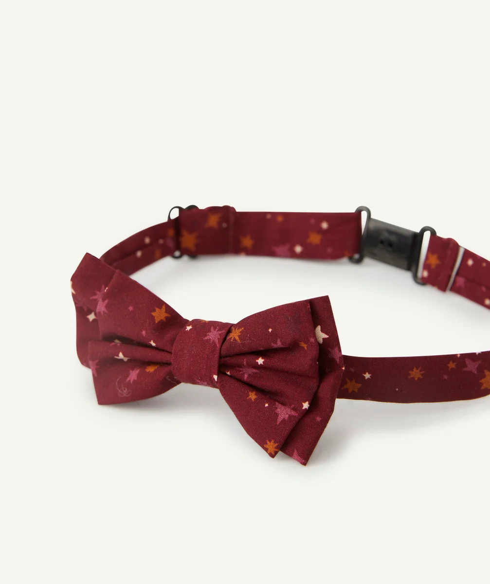 NOEUD PAPILLON BÉBÉ GARÇON BORDEAUX ET ÉTOILES