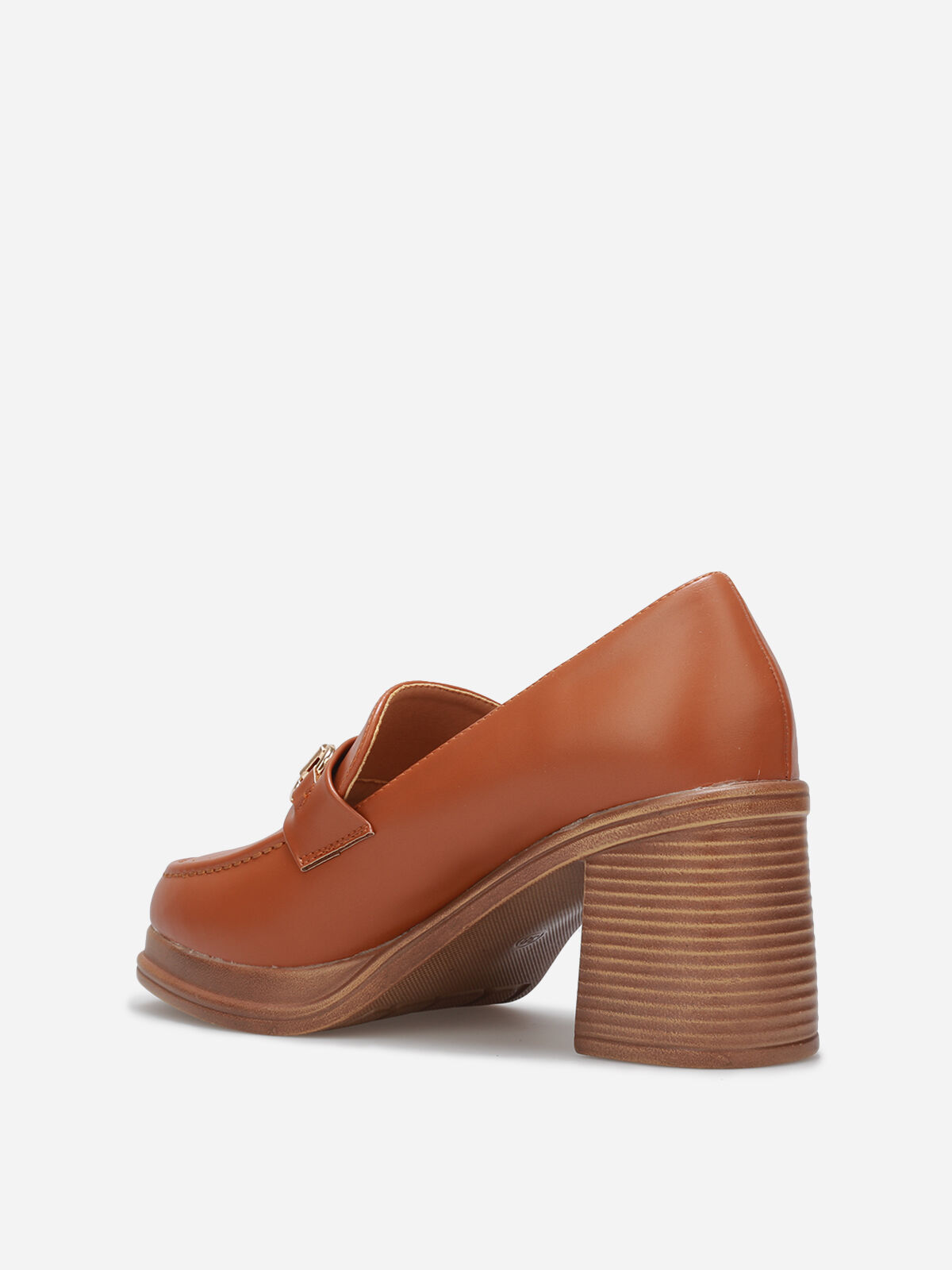 Mocassins à talon et mors- Marron clair