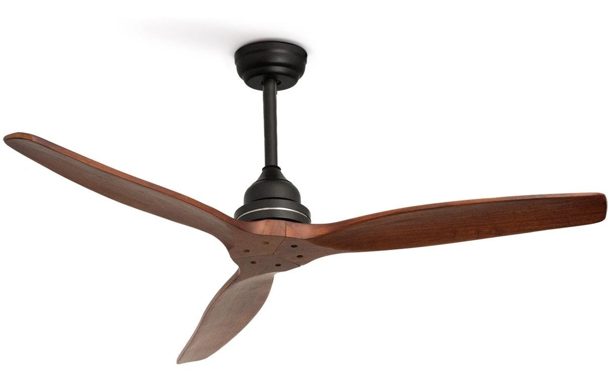 Deckenventilator, Holz Schwarz<br>Leiser Deckenventilator mit Fernbedienung und 3 Geschwindigkeiten