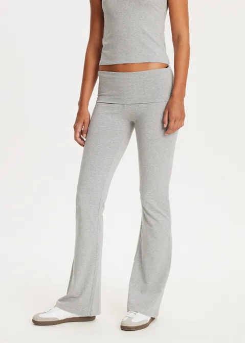Flare legging met vouwband grijs (GRS.MEL)
