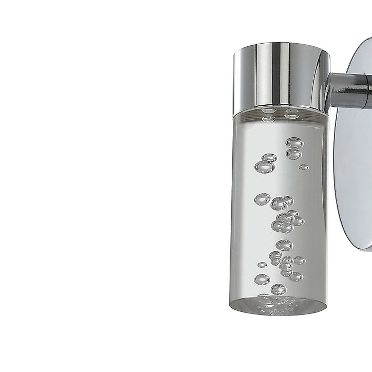 Applique murale de salle de bain Myvat LED intégrée 400lm 5.5W IP44 blanc neutre GoodHome argent