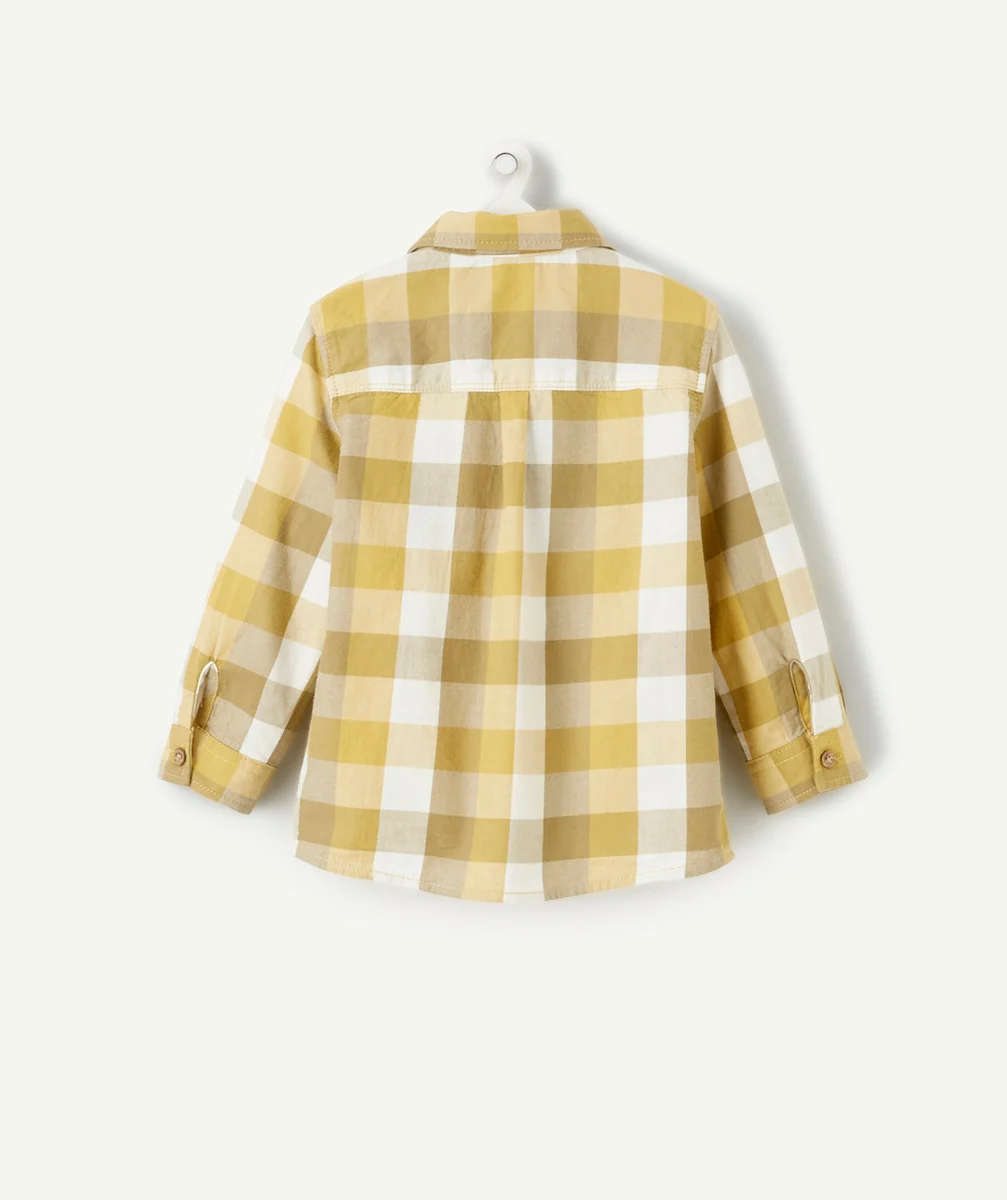 CHEMISE À CARREAUX BÉBÉ GARÇON BLANC ET JAUNE